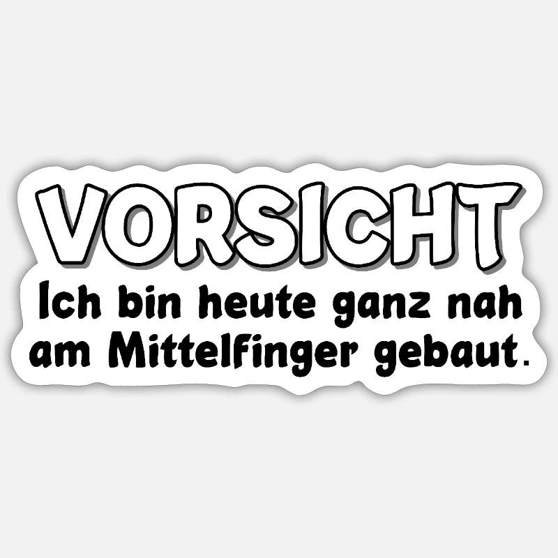 Caution - Sticker size S (10 x 10 cm) - white matte