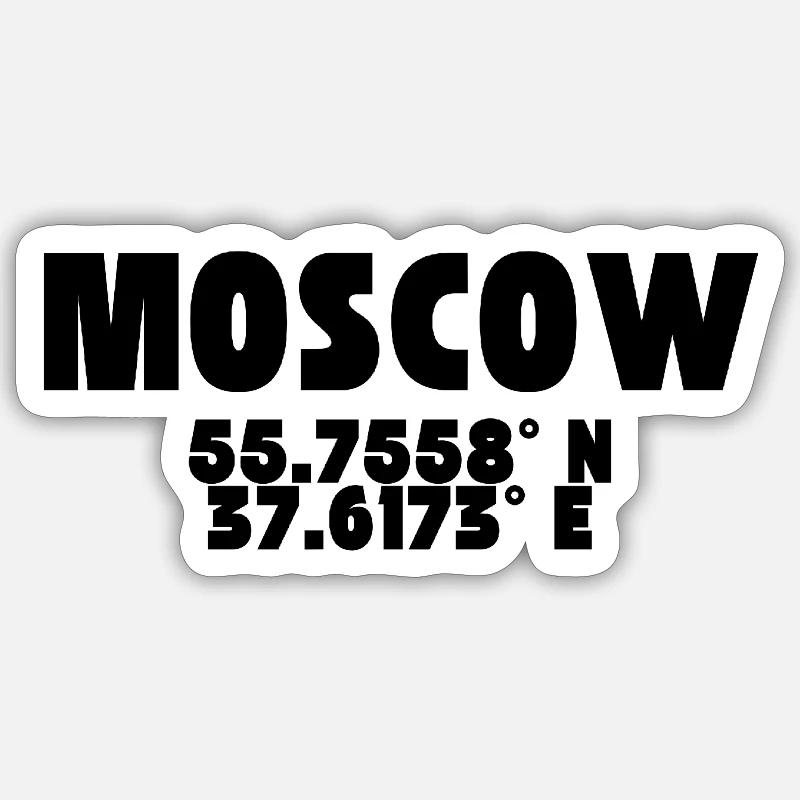Moscow - Design with coordinates Sticker size S (10 x 10 cm)