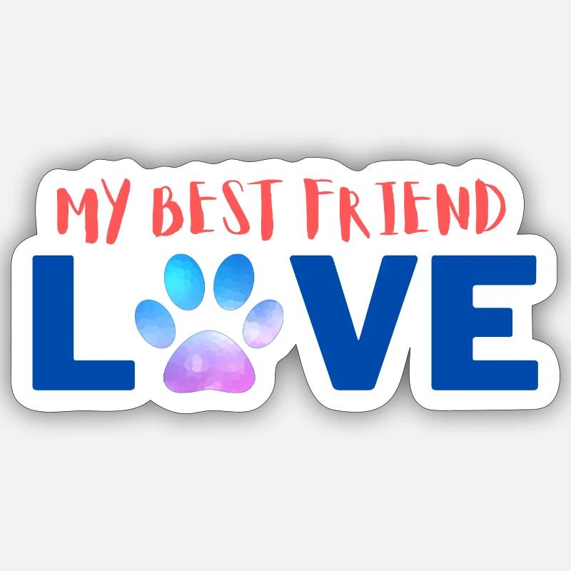 Mon meilleur ami - Sticker taille S (10 x 10 cm) - blanc mat