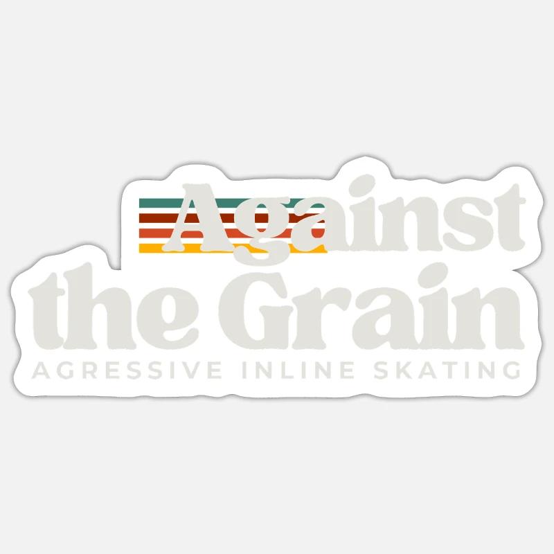 Inline Skating Against the Grain Retro Sticker size S (10 x 10 cm)