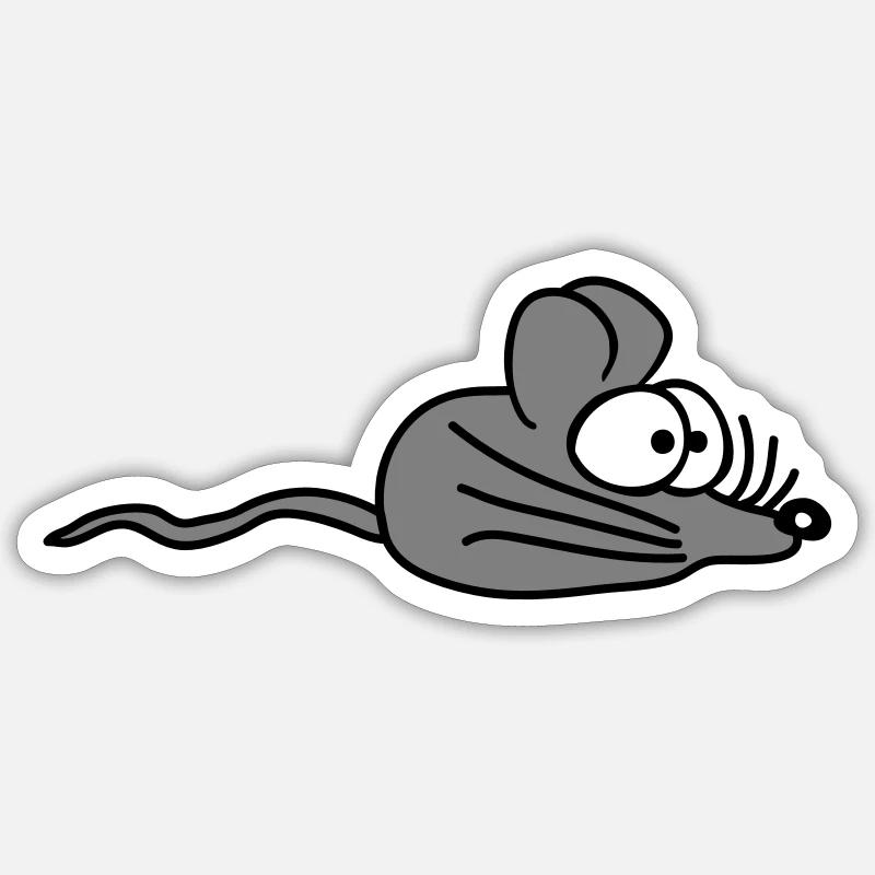 Maus Mäuschen Süße Kleine Ratte Nager Freundlich - Sticker Größe S (10 x 10 cm) - Mattweiß