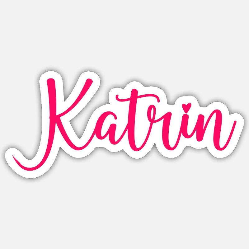 Nom de Katrin - Sticker taille S (10 x 10 cm) - blanc mat