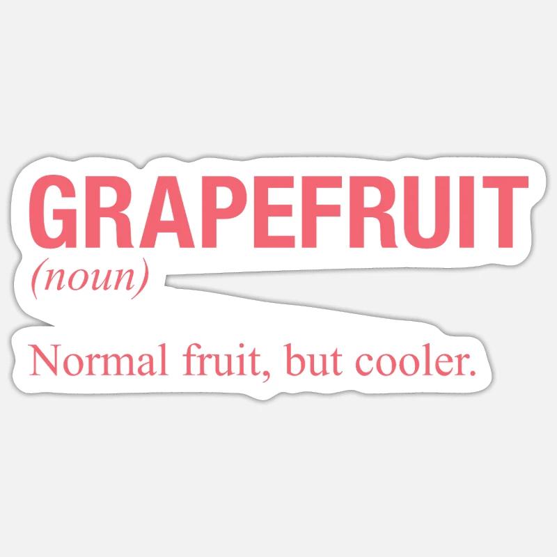GRAPEFRUIT Pampelmuse - Sticker Größe S (10 x 10 cm) - Mattweiß