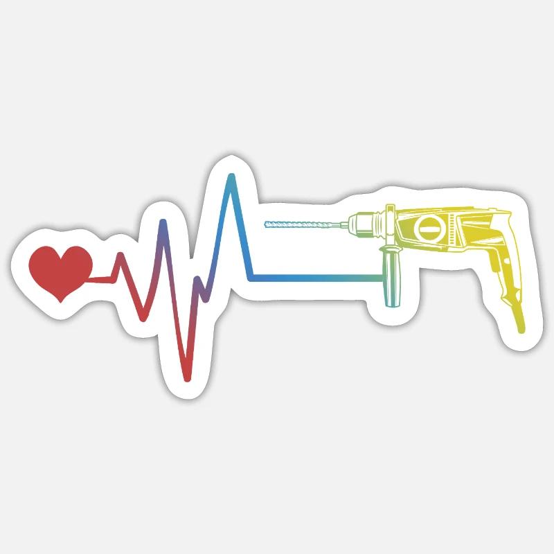 Drill pulse heartbeat Sticker size S (10 x 10 cm)