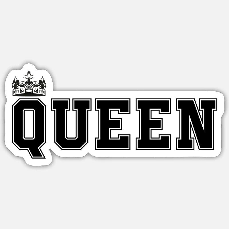 queen - Sticker Größe S (10 x 10 cm) - Mattweiß