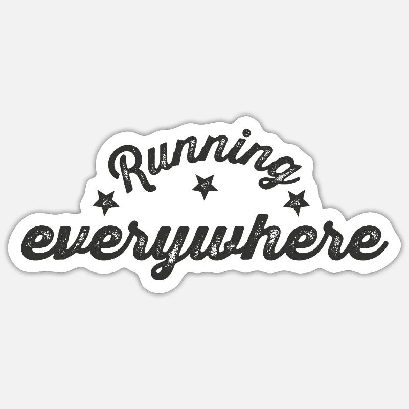 Lettrage Running Everywhere Sticker taille S (10 x 10 cm)