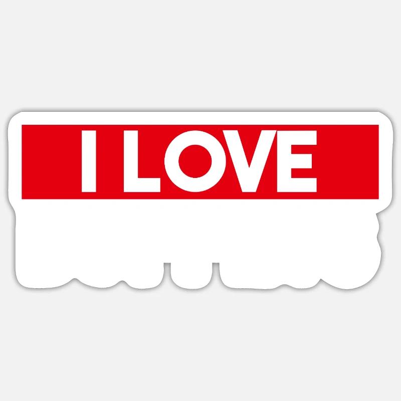 I Love Buffets - Sticker Größe S (10 x 10 cm) - Mattweiß
