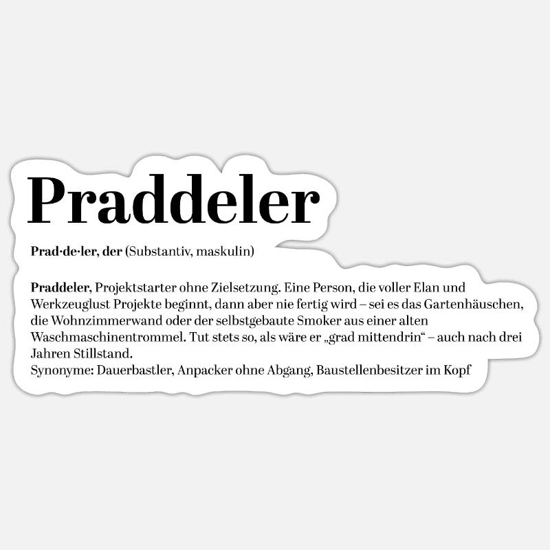 Praddeler DIY DIY Definition - Sticker size S (10 x 10 cm) - white matte