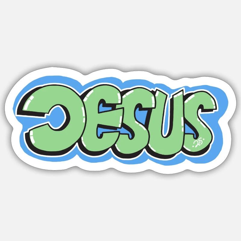 Jesus - Sticker size S (10 x 10 cm) - white matte