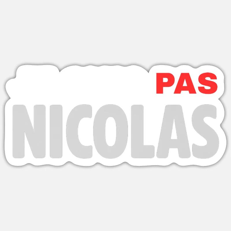 je suis pas nicolas - Sticker taille S (10 x 10 cm) - blanc mat