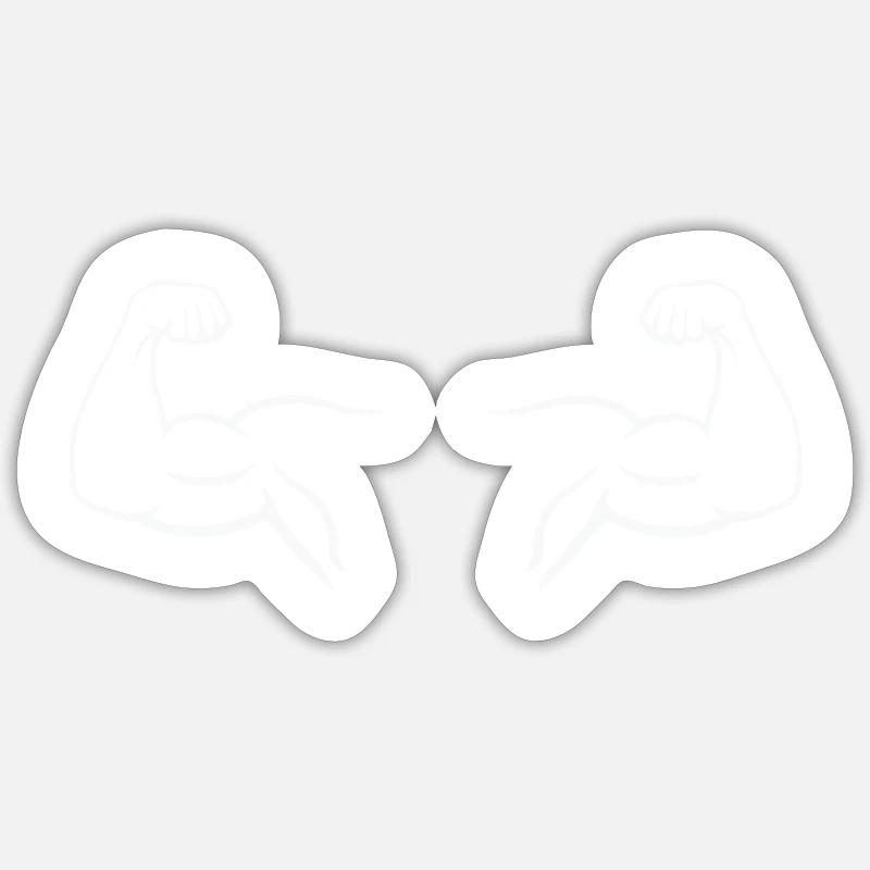 Biceps 2 - Sticker taille S (10 x 10 cm) - blanc mat