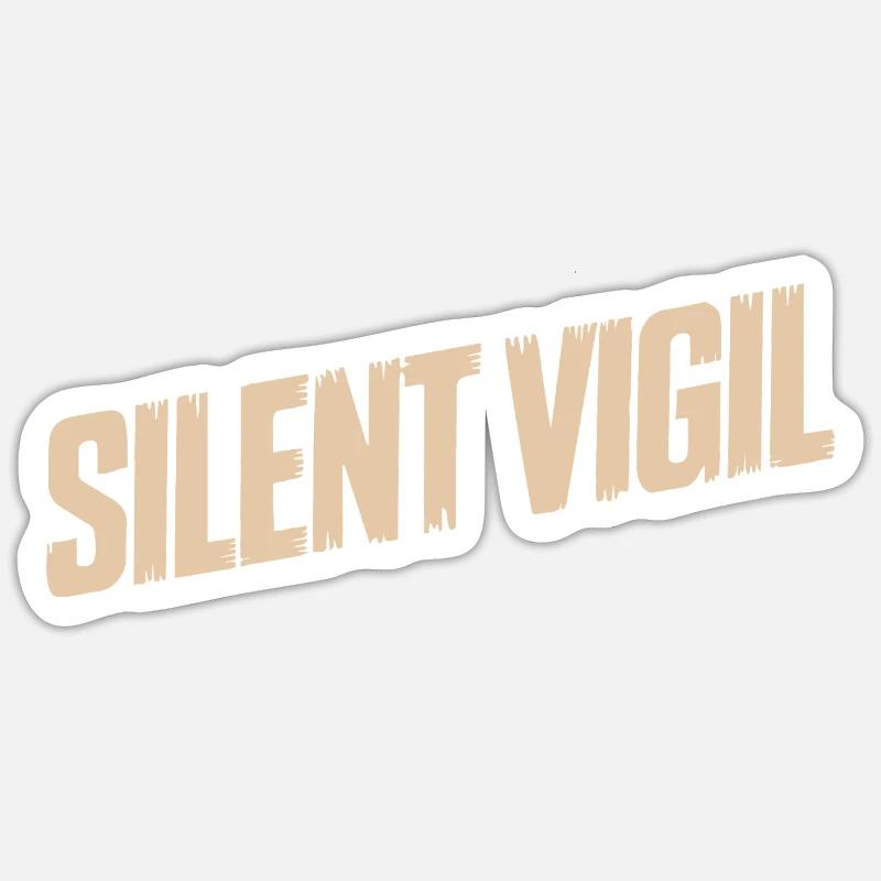 SILENT VIGIL - Sticker size S (10 x 10 cm) - white matte