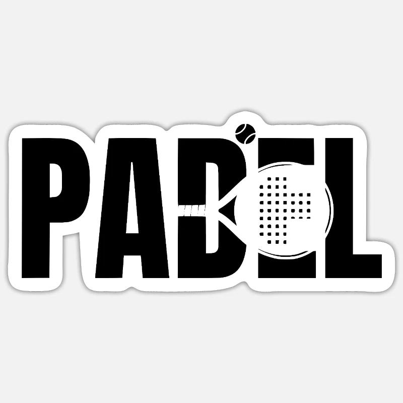 Padel - Sticker taille S (10 x 10 cm) - blanc mat