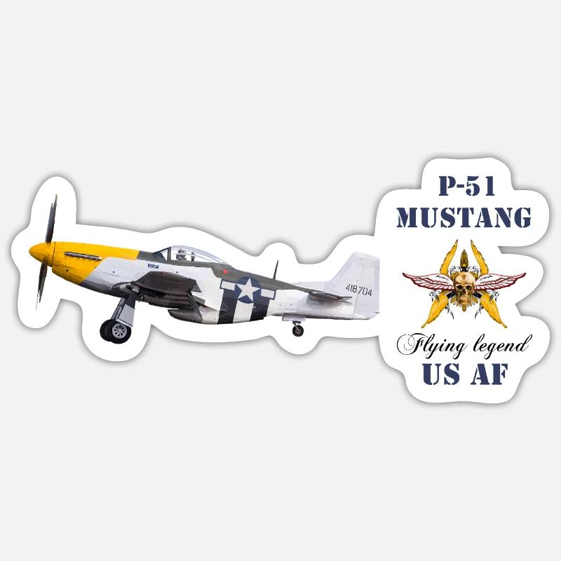 P-51 - Sticker size S (10 x 10 cm) - white matte