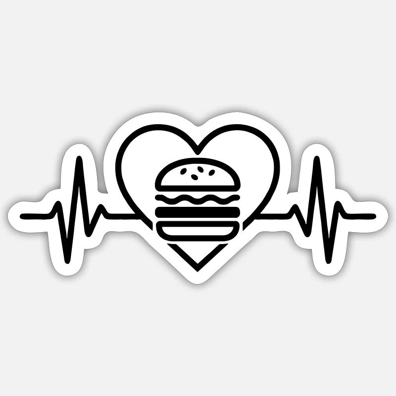 Hamburger Burger Herz Sticker size S (10 x 10 cm)