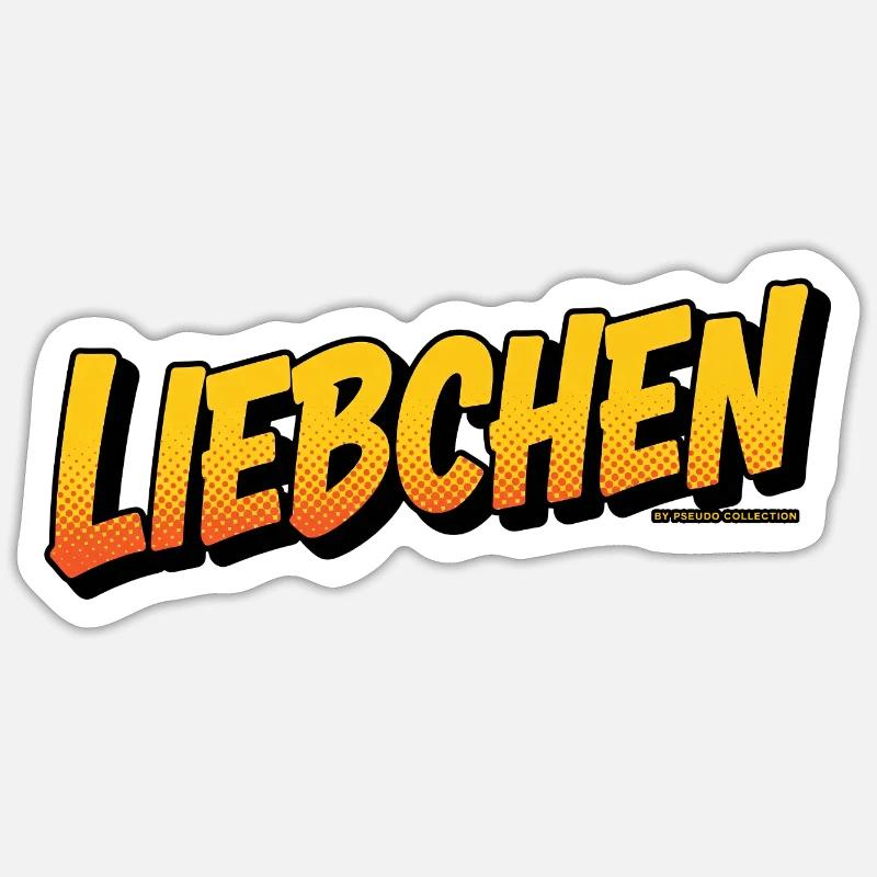 Fun-Shirt "Liebchen" – Typography - Comic Sticker size S (10 x 10 cm)