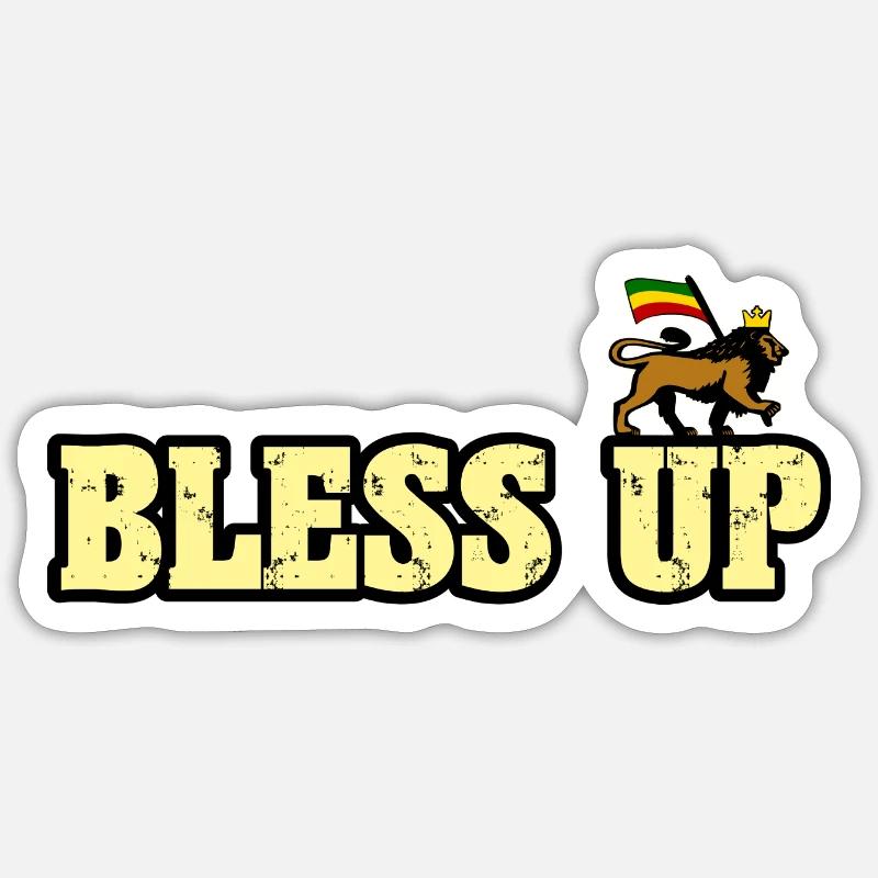 Dub Reggae Bless Up - Sticker Größe S (10 x 10 cm) - Mattweiß