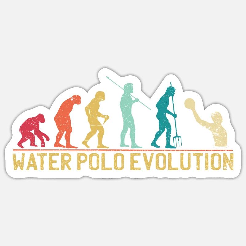Water Polo Evolution Progression Design - Sticker size S (10 x 10 cm) - white matte