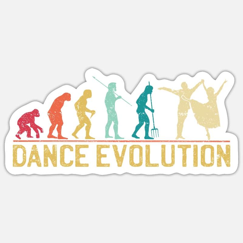 Conception de silhouette d'évolution de la danse Sticker taille S (10 x 10 cm)