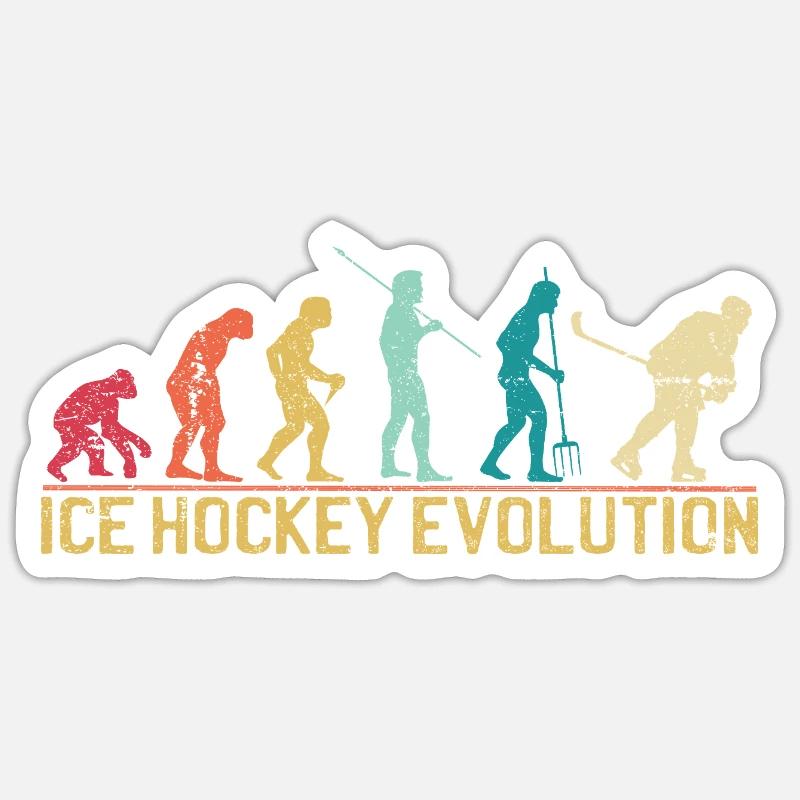Hockey Evolution Silhouette Design Sticker Größe S (10 x 10 cm)