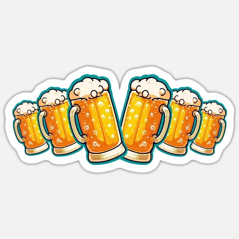 Bierglas Bierkrug Bier - Sticker Größe S (10 x 10 cm) - Mattweiß