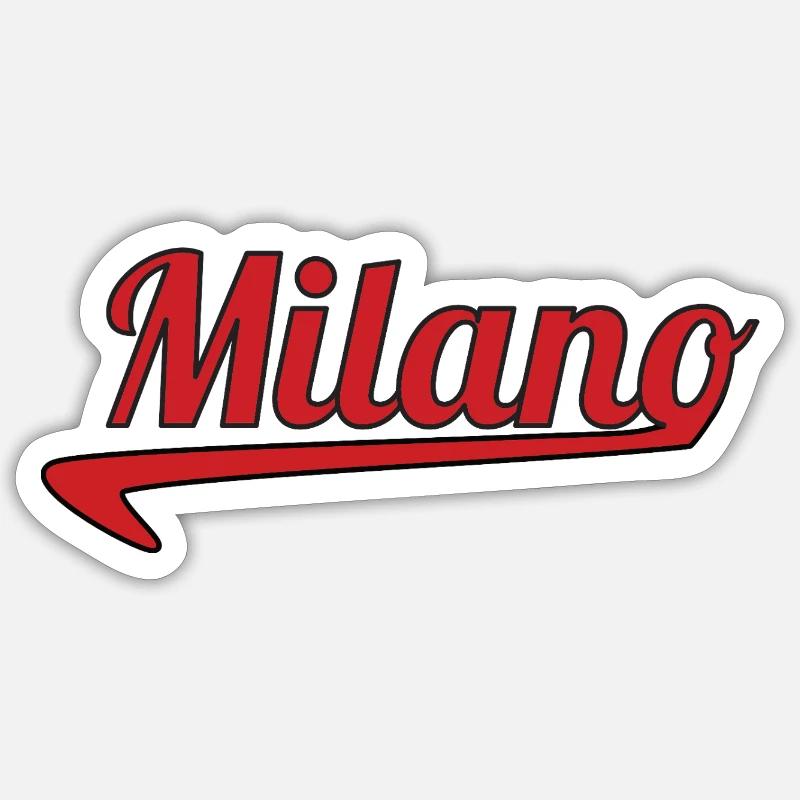 Milano Script Emblem Swoosh - Sticker size S (10 x 10 cm) - white matte