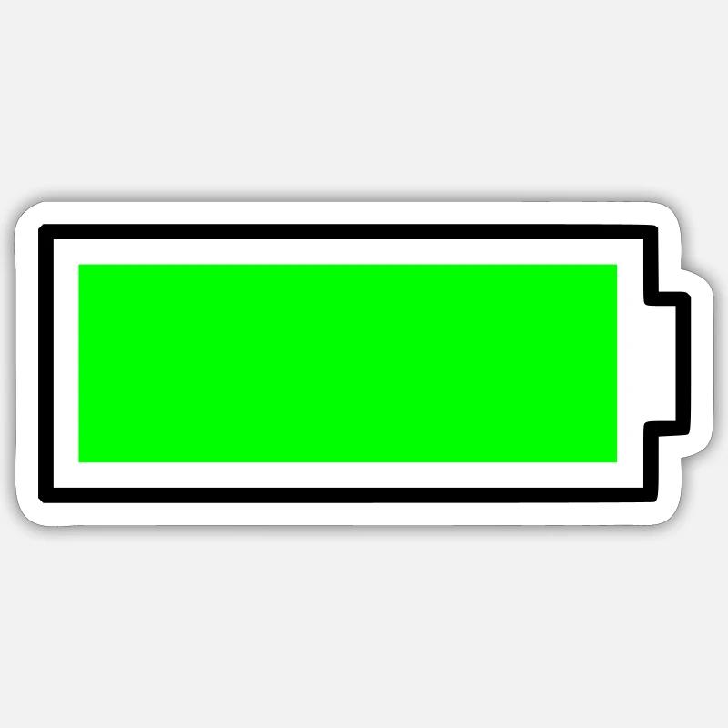 Batterie de conception de bloc vert néon pleine énergie Sticker taille S (10 x 10 cm)