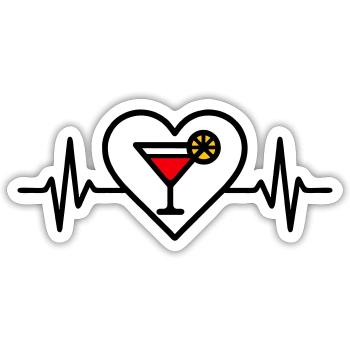 Cocktail Heart Aperitif Drink - Sticker size S (10 x 10 cm) - white matte - Front