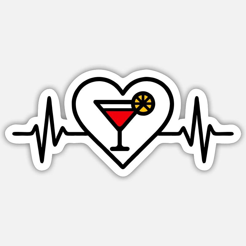 Cocktail Herz Aperitif Getränk Sticker Größe S (10 x 10 cm)