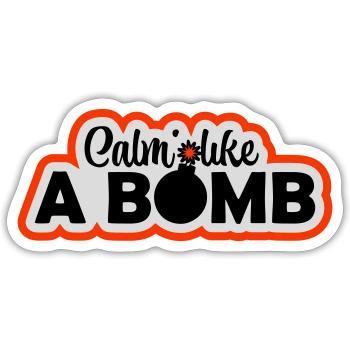 Calm Like Bomb Paradox Irony Humor Explosive Joke - Sticker size S (10 x 10 cm) - white matte - Front