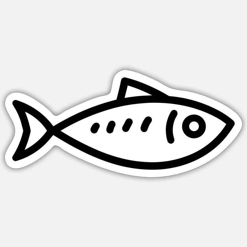 herring - Sticker size S (10 x 10 cm) - white matte