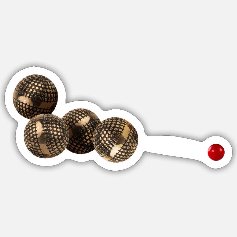 Jeu de boule de pétanque - Sticker taille S (10 x 10 cm) - blanc mat