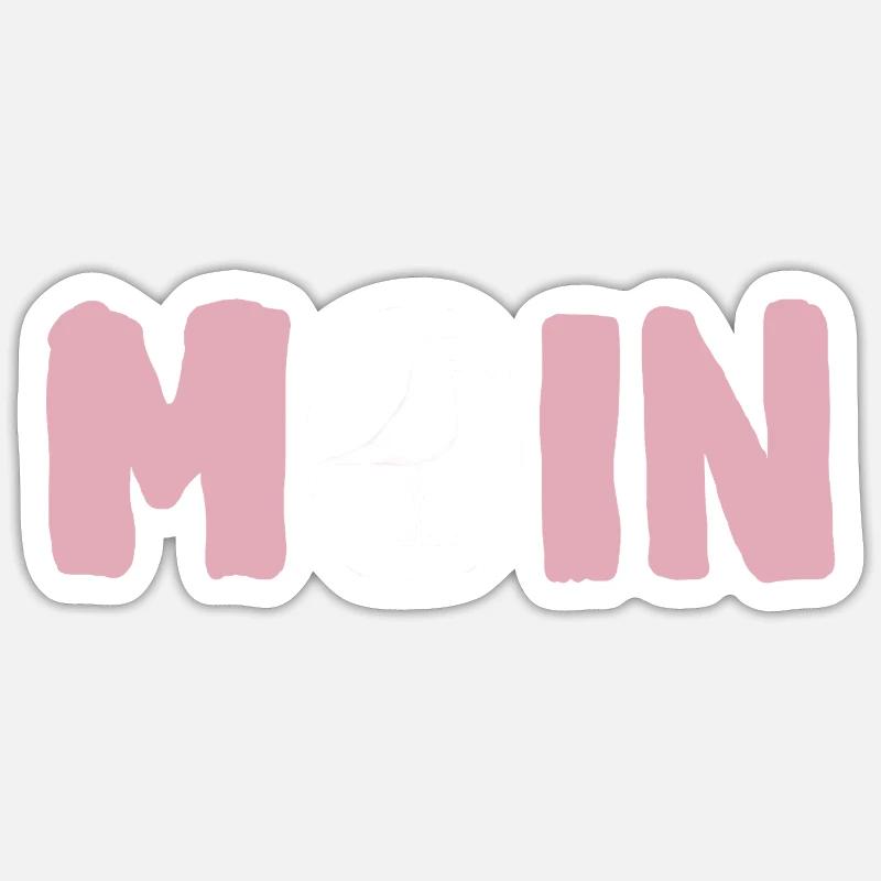 Moin mit Möwe - Sticker Größe S (10 x 10 cm) - Mattweiß
