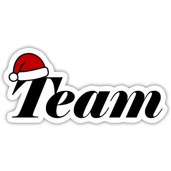 Équipe Chapeau de Noël - Sticker taille S (10 x 10 cm) - blanc mat - Devant