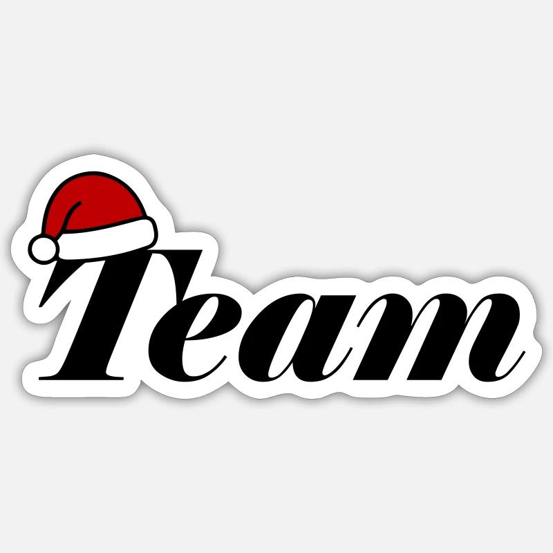 Équipe Chapeau de Noël - Sticker taille S (10 x 10 cm) - blanc mat