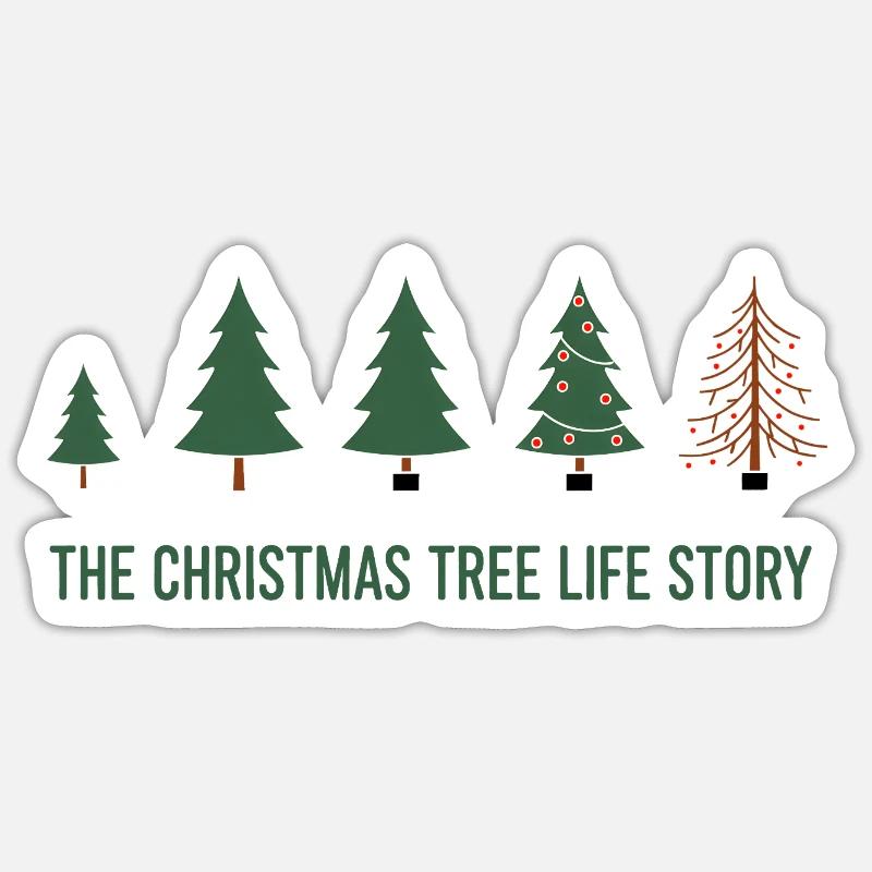 Weihnachtsbaum Evolution – Lustiges Xmas Design Sticker Größe S (10 x 10 cm)