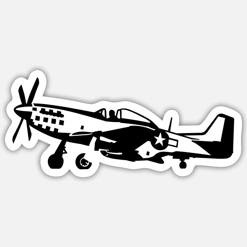 P-51 - Sticker size S (10 x 10 cm) - white matte