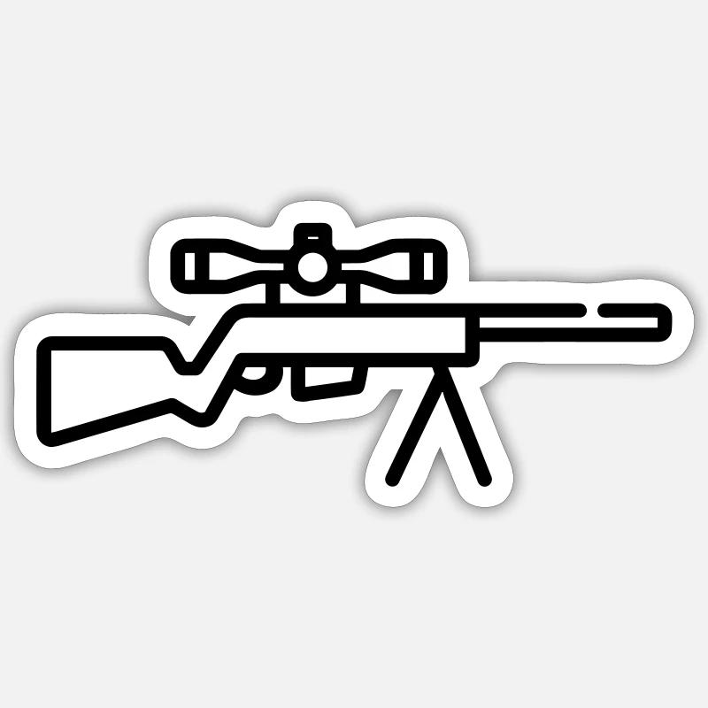 Sniper - Sticker taille S (10 x 10 cm) - blanc mat