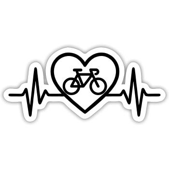 Heart Cycling – Passion for Cycling - Sticker size S (10 x 10 cm) - white matte - Front