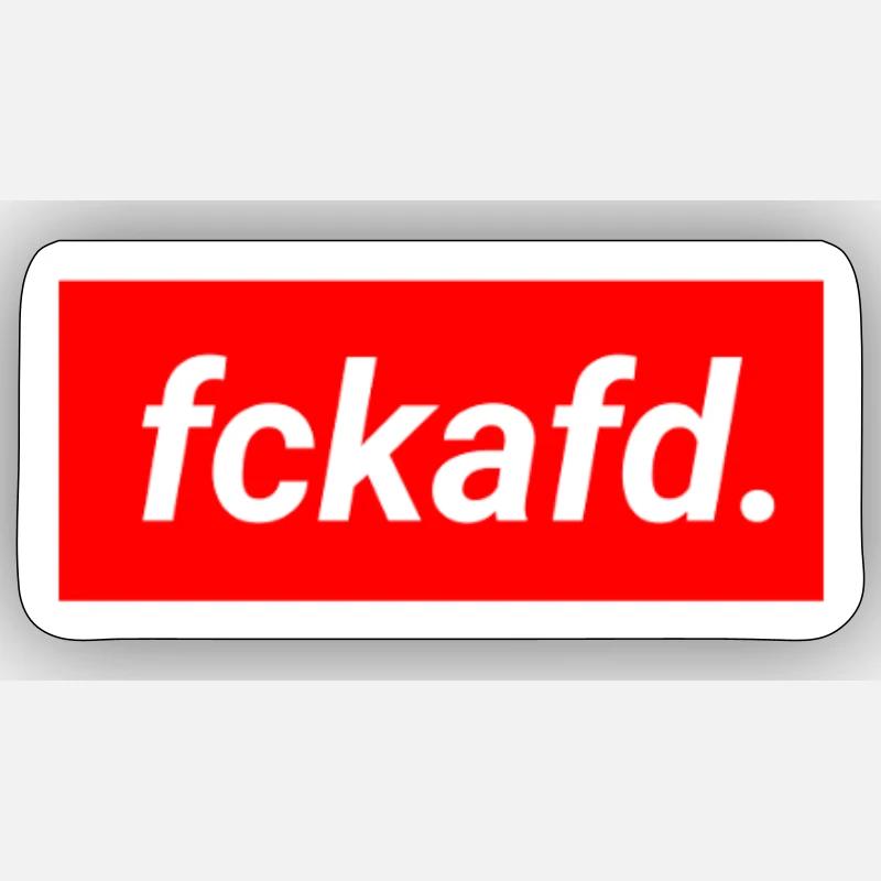 FCKAFD - Sticker taille S (10 x 10 cm) - blanc mat