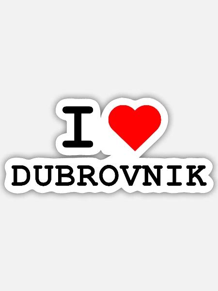 I love Dubrovnik - Ich liebe Dubrovnik - Sticker Größe S (10 x 10 cm) - Mattweiß