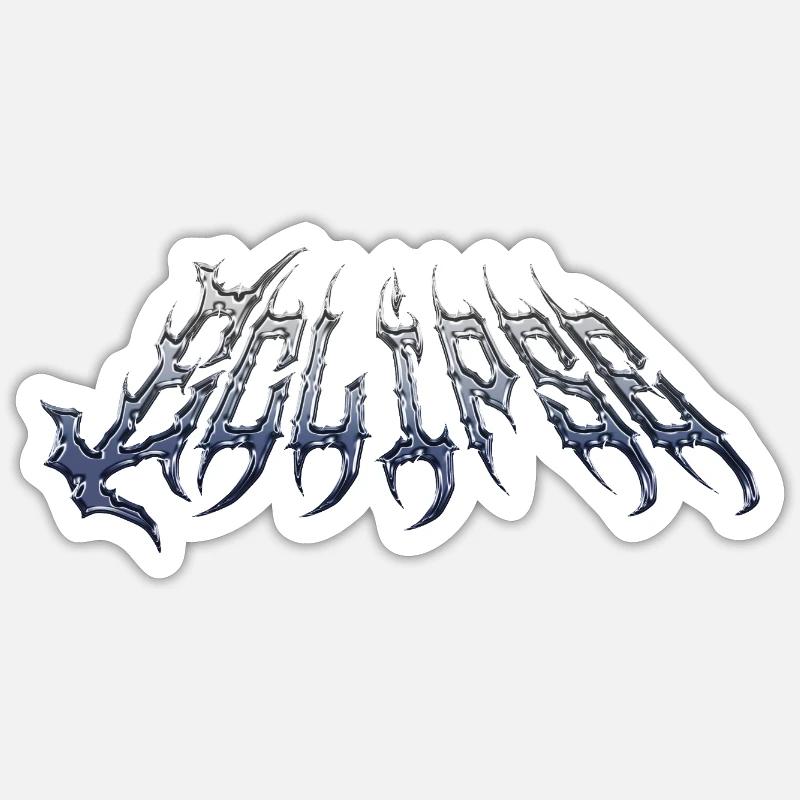 Eclipse - cold metal chrome text Sticker size S (10 x 10 cm)