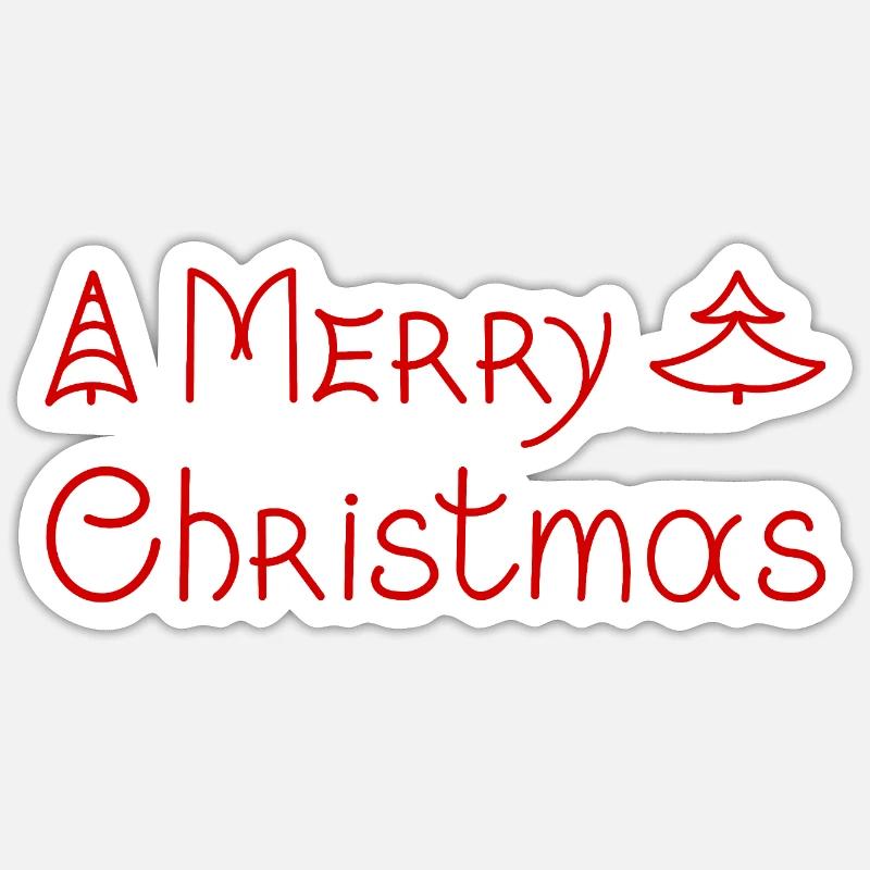 Joyeux Noël, phrase manuscrite. - Sticker taille S (10 x 10 cm) - blanc mat