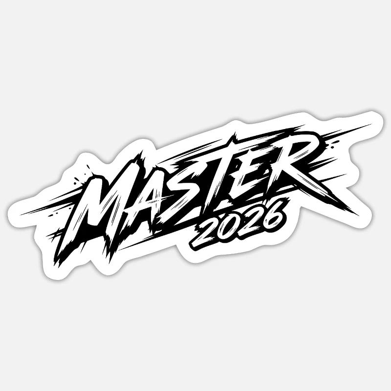 Master 2026 - Sticker taille S (10 x 10 cm) - blanc mat