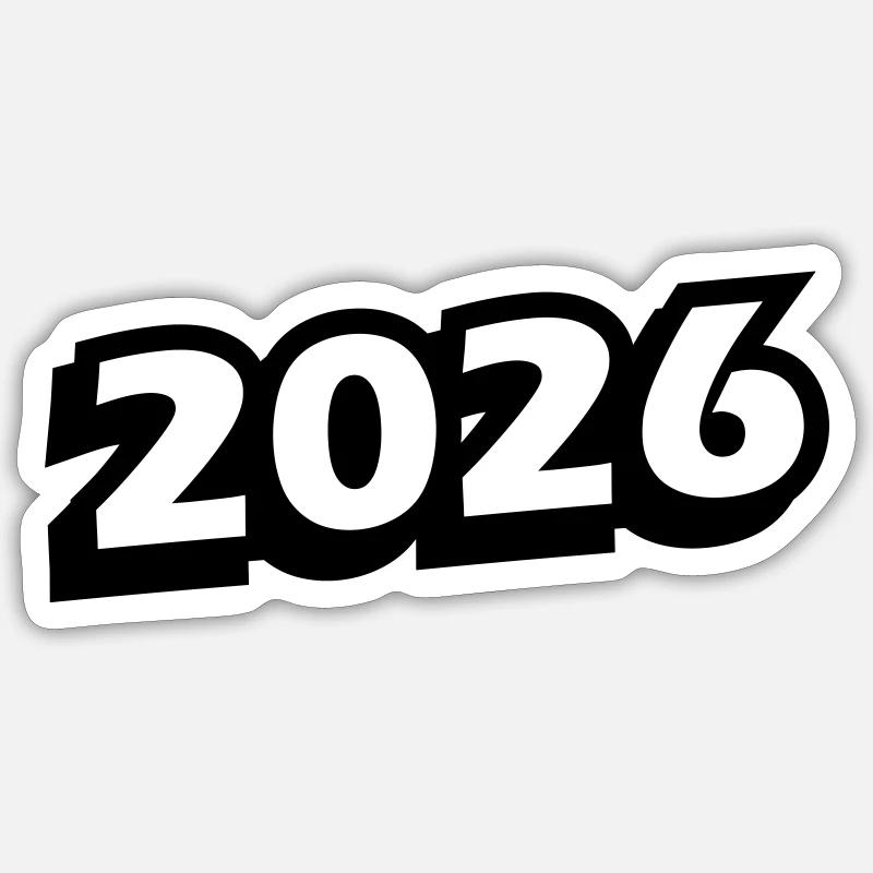 2026 Jahr - Sticker Größe S (10 x 10 cm) - Mattweiß