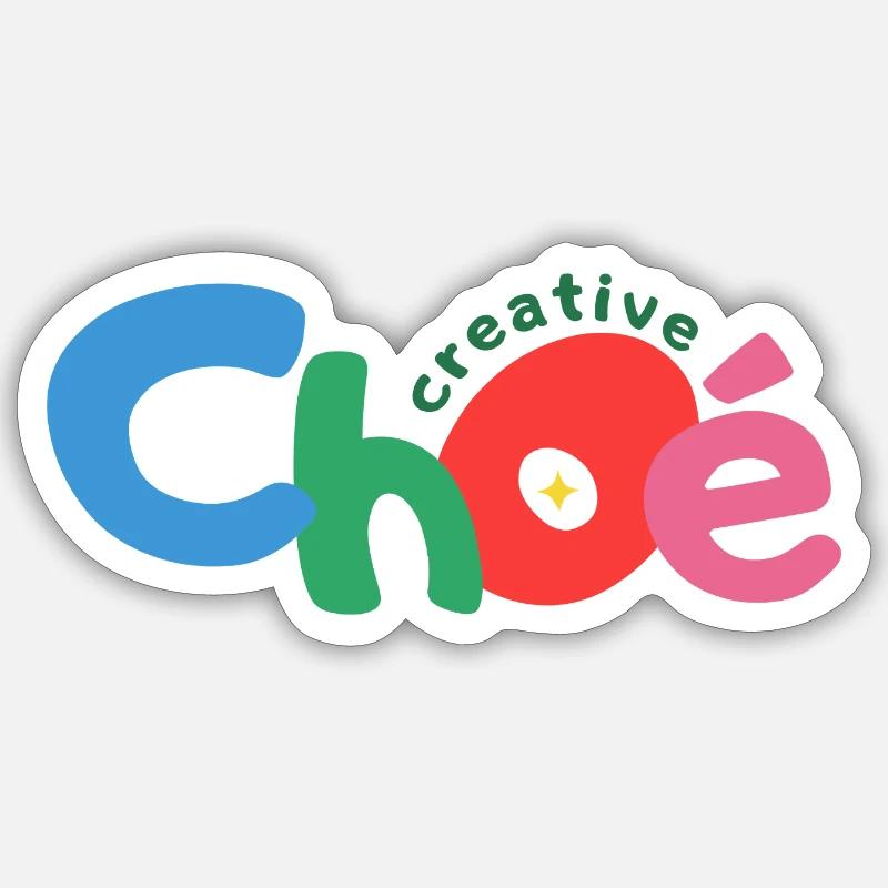 Choe Creative Text - Sticker size S (10 x 10 cm) - white matte