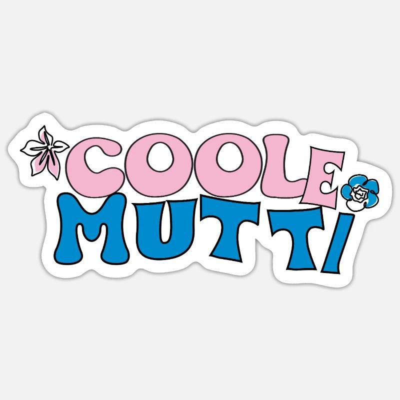 Coole Mutti - Sticker Größe S (10 x 10 cm) - Mattweiß