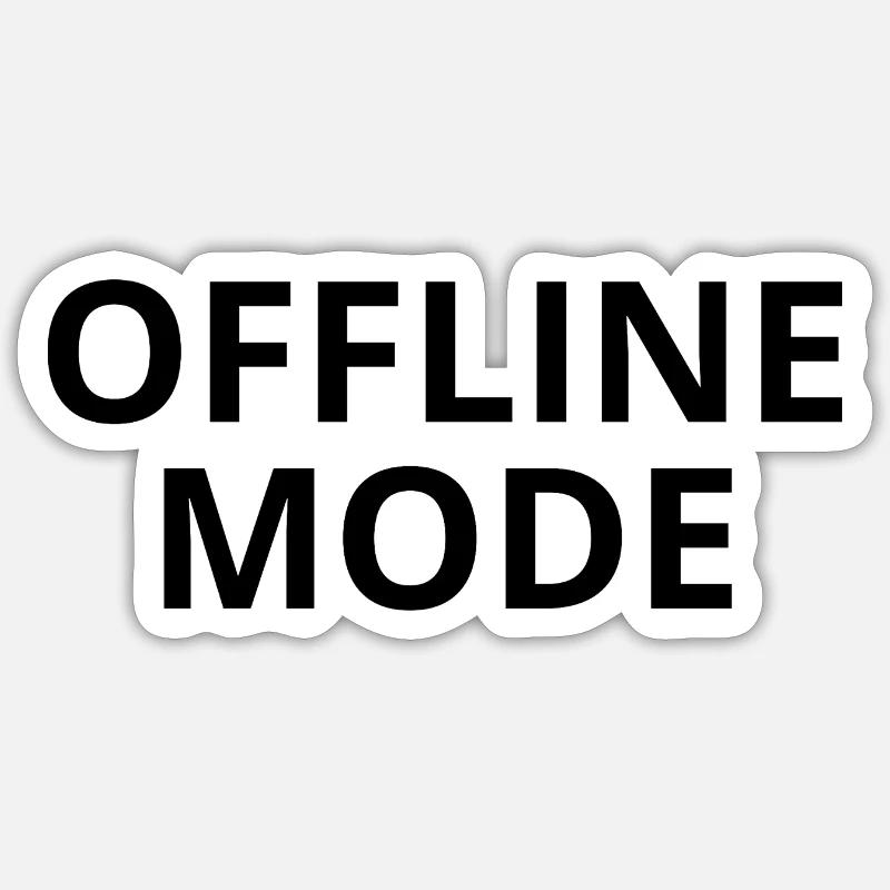 OFFLINE MODE – Minimal Unisex Sweatshirt - Sticker taille S (10 x 10 cm) - blanc mat