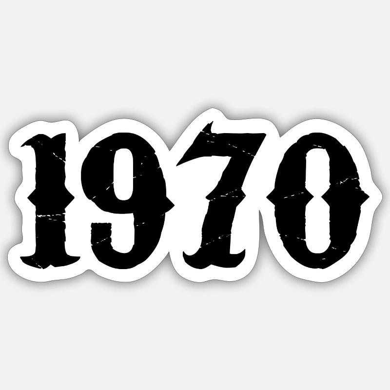 1970 - Sticker taille S (10 x 10 cm) - blanc mat