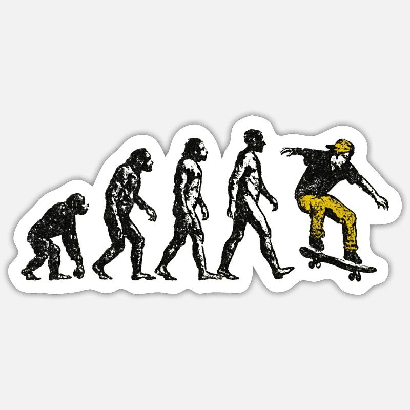 Evolution Skateboarder – Grunge Skate Design Sticker taille S (10 x 10 cm)